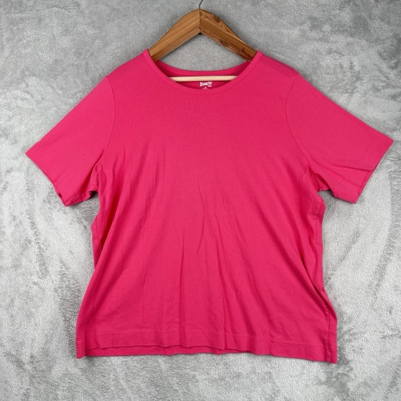 Duluth Trading Co Casual Shirt Lot of 2 Womens 3X Pink Gray Basic Staple Cotton - Picture 2 of 12